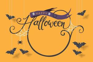 feliz halloween, caligrafía, pancartas, fiesta, invitación vector