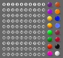 Set of lotto balls and numbers to them. Vector