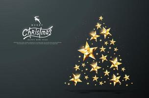 Happy New Year and Merry Christmas banner vector