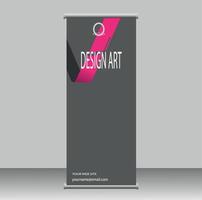 vector art roll up banner design dark color