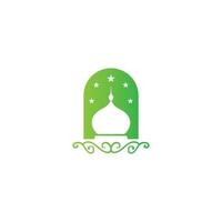 logotipo de adorno de cúpula de mezquita vector
