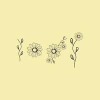 flower line art set logo vector