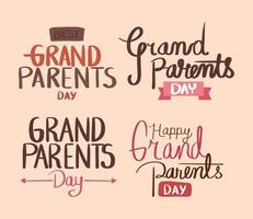 set of phrases for grandparents vector