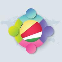 Flag with Infographic Design 04 vector