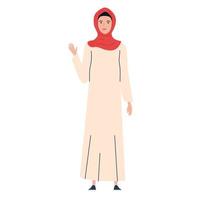 muslim woman wearing hijab vector