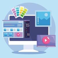 desktop and web design vector