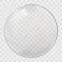 Realistic glass sphere. Transparent ball, realistic bubble vector