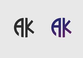 AK initial letter logo vector template Creative modern monogram Circle logo