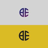 BE letter logo vector template Creative modern shape colorful monogram Circle logo company logo grid logo