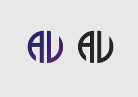 AU letter logo vector template Creative modern shape colorful monogram Circle logo company logo