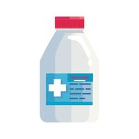 botella médica con cruz vector