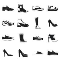 iconos de zapatos en estilo simple vector