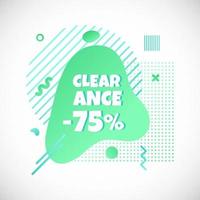 Modern liquid abstract special offer price sign CLEARANCE text gradient flat style design fluid vector colorful vector illustration banner simple shape advertising big sale or clearance symbol.