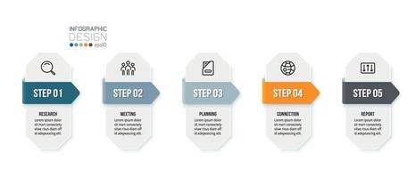 Business infographic  template with step or option design. vector