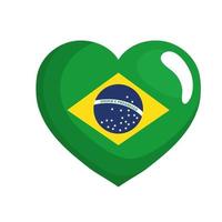 corazón con la bandera de brasil vector