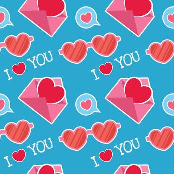 valentine objects seamless pattern design vector