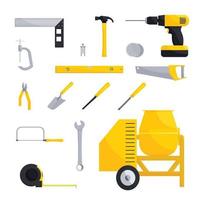 Engineering and construction icon set vector