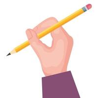 hand writing with pencil vector