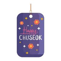 Happy chuseok label vector