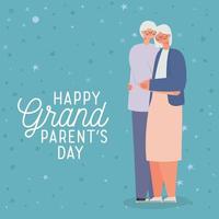 pretty grandparent day cartel vector