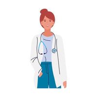 redhead female doctor character vector