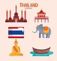 Thailand symbol set vector