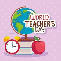 world teachers day icon collection vector