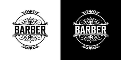 Barber shop logo design template vector
