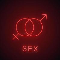 Sex neon light icon vector