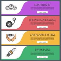 Auto workshop web banner templates set vector