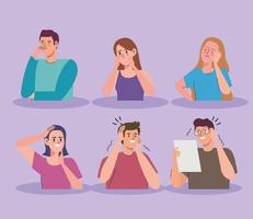 stressed people group vector