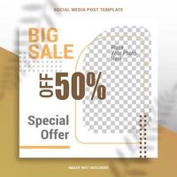 Social media post template square banner for branding and promotion of food, clothing, fashion, automotive, finance, and other business products. Suitable for use for other social media banners. vector