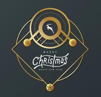 Happy New Year and Merry Christmas banner vector