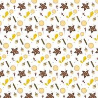 Colorful autumn seamless pattern with autumn leaves and vegetables - Vector