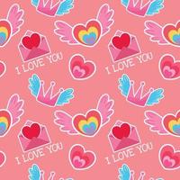 valentine objects seamless design background vector