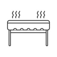 Charcoal barbecue grill linear icon vector