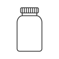 Prescription pills bottle linear icon vector