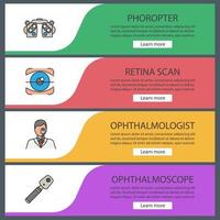 Conjunto de plantillas de banner web de oftalmología vector