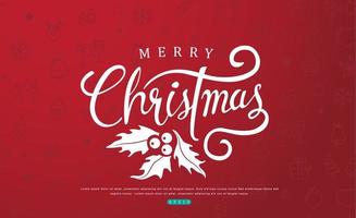 Merry christmas calligraphy text design vector