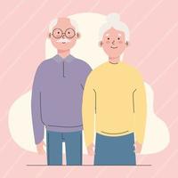 cute old couple vector