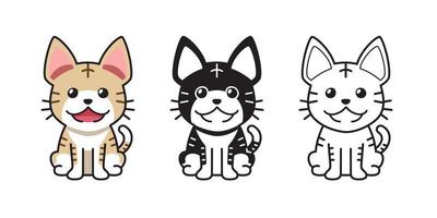 conjunto de gato de dibujos animados de carácter vectorial vector