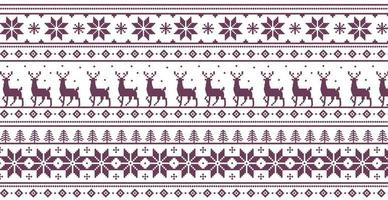 Christmas light panoramic background with drawings of deer and patterns of the holiday - Vector