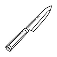 Kitchen Knife Icon. Doodle Hand Drawn or Outline Icon Style