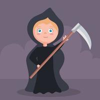 boy with grim reaper cloth vector