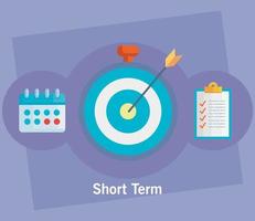 target with short term icons vector