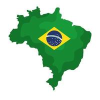 brazil map with flag vector