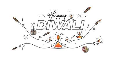 Happy Diwali Background, Vector illustration.