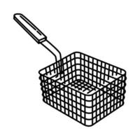 Deep Fryer Basket Icon. Doodle Hand Drawn or Outline Icon Style vector