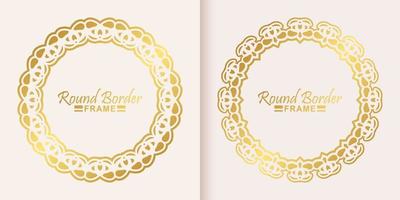 Luxury round border frame design vector
