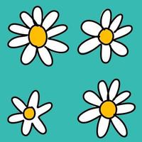 freehand daisy flowers pattern cartoon vector